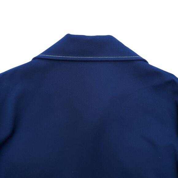 Vintage JC Penney Blue Pointed Collar Polyester Shirt Jacket Shacket Sz XL - Picture 9 of 10